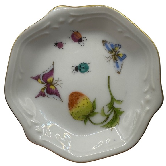 Ardalt Other - VTG Ardalt Royal Crown Spring Time Trinket Candle Dish Butterfly Ladybugs